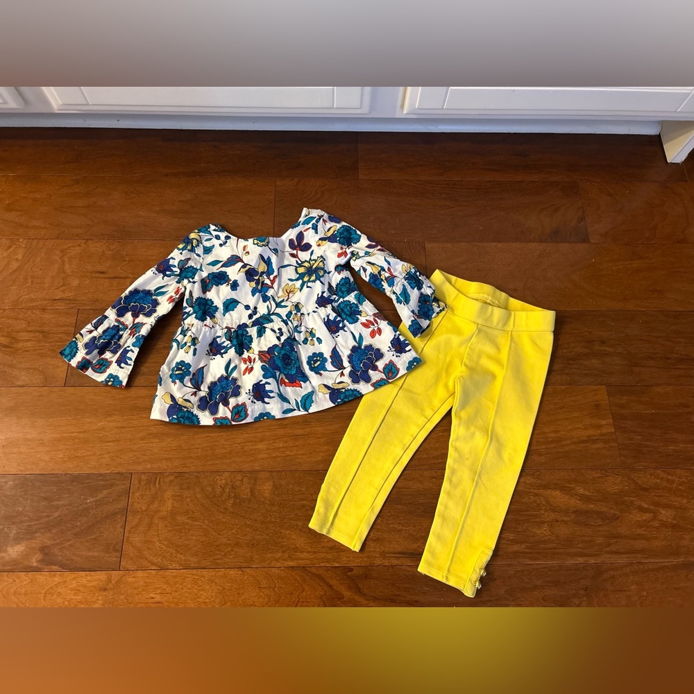 Janie and Jack 2T toddler girls top & ponte pants bundle lot